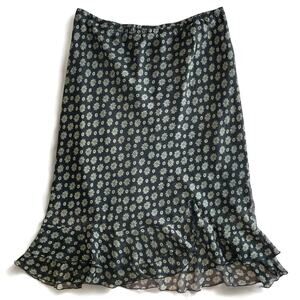 VTG 90s Monica Geller Satin Medallion Skirt Sz 22/24 Ruffle Fairy Grunge Friends